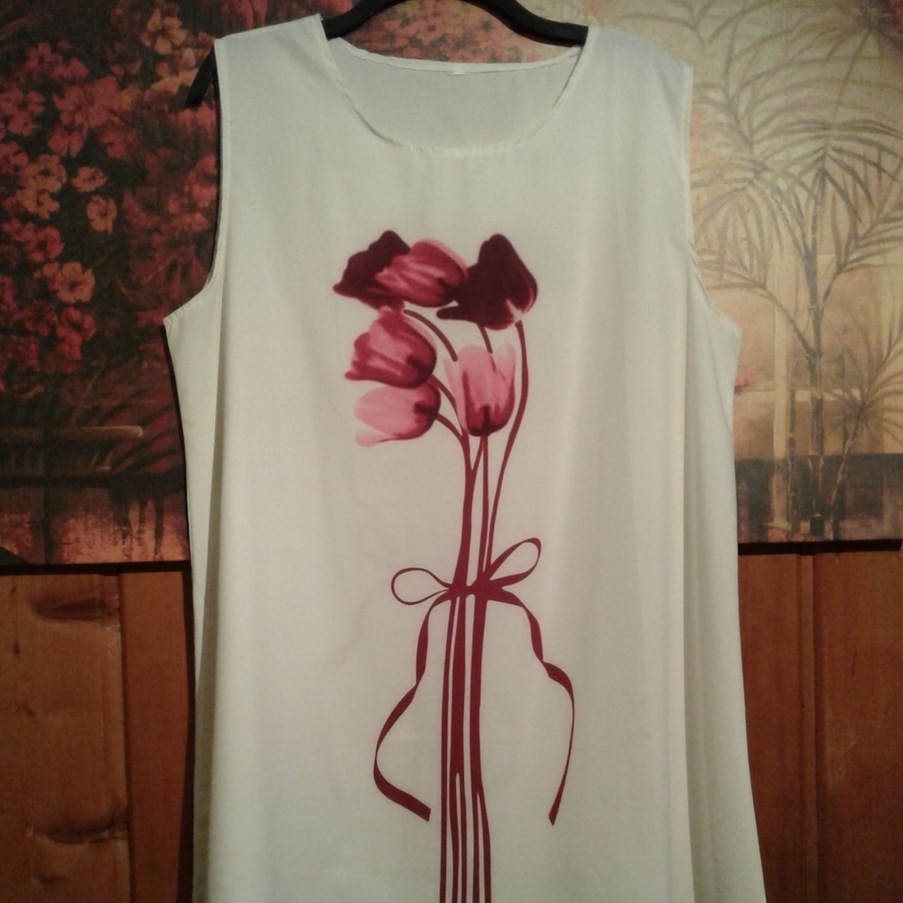Double printed long tunic